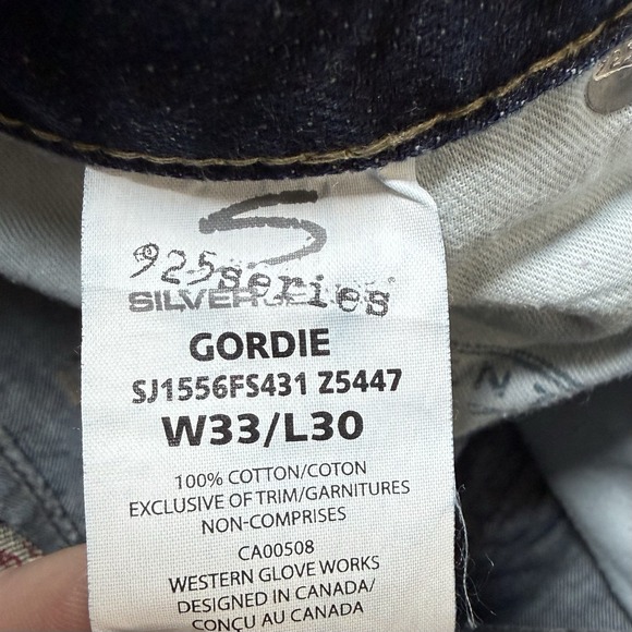 Silver Jeans Men's 33x30 Blue 925 Denim Gordie Loose Fit Straight Leg - Picture 6 of 12